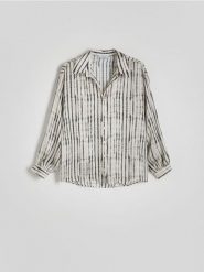 Wzorzysta koszula - wielobarwny. Koszule Reserved, l, bez wzorów, z tkaniny, bez kołnierzyka, bez ramiączek. W wyprzedaży za 79.99 zł.