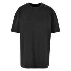 Koszulka Damska Acid Wash Oversized T-shirt. Czarne t-shirty BUILD YOUR BRAND, l, bez wzorów, bez kołnierzyka, bez ramiączek. Za 88.99 zł.