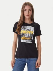 DKNY T-Shirt DJ6T1749 Czarny Regular Fit. Czarne t-shirty DKNY, m, bez wzorów, z bawełny, bez kołnierzyka, bez ramiączek. Za 219.99 zł.
