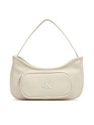 Calvin Klein Jeans Torebka Ck Shoulder Bag IU0IU00757 Beżowy. Brązowe torebki klasyczne Calvin Klein Jeans, bez wzorów, z jeansu, bez dodatków. Za 229.99 zł.