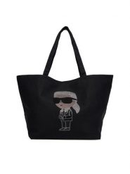 KARL LAGERFELD Torebka A3W50016 Czarny. Czarne shopper KARL LAGERFELD, bez wzorów, z materiału, bez dodatków. Za 389.99 zł.