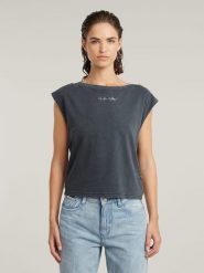 G-Star Koszulka w kolorze antracytowym rozmiar: S. Czarne bluzki G-Star, s, bez wzorów, z bawełny, retro, bez kołnierzyka, bez ramiączek. Za 111.95 zł.