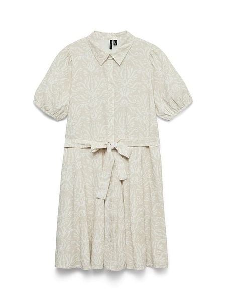 Vero Moda Sukienka w kolorze beżowo-białym rozmiar: XL. Brązowe sukienki Vero Moda, xl, bez wzorów, z bawełny, bez kołnierzyka, bez ramiączek, mini. Za 109.95 zł.
