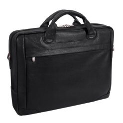 Torba skórzana unisex McKlein Montclare aktówka na laptopa 13 mała czarna. Czarne torby na laptopa bez wzorów, z materiału, małe. Za 572.00 zł.