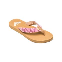 Klapki plażowe dla Kobiety PORTO Czerwony. Czerwone klapki Roxy, bez wzorów, z poliesteru, bez obcasa. Za 139.99 zł.