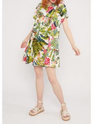 Blutsgeschwister Sukienka "Seeds of Lovegreek" w kolorze zielono-białym rozmiar: S. Zielone sukienki Blutsgeschwister, na imprezę, s, bez wzorów, z wiskozy, klasyczne, bez kołnierzyka, bez ramiączek, mini. Za 122.96 zł.