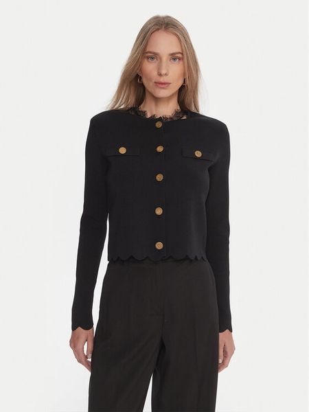 TWINSET Kardigan 252TP320A Czarny Regular Fit. Czarne kardigany Twinset, xxl, bez wzorów, z syntetyku. Za 799.99 zł.