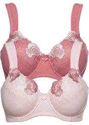 Biustonosz minimizer z wyściełanymi ramiączkami (2 szt.). Czerwone biustonosze bonprix, bez wzorów. Za 117.99 zł.