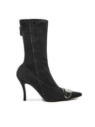 Diesel Botki 95mm D-Venus Y03413P6078 Czarny. Czarne botki Diesel, bez wzorów, z materiału, bez obcasa, na szpilce, bez zapięcia. Za 2,829.00 zł.