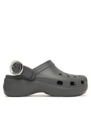 Crocs Klapki Classic Platform Buckle Clog 213230 Szary. Szare klapki Crocs, bez wzorów, z tworzywa sztucznego, bez obcasa. Za 299.99 zł.