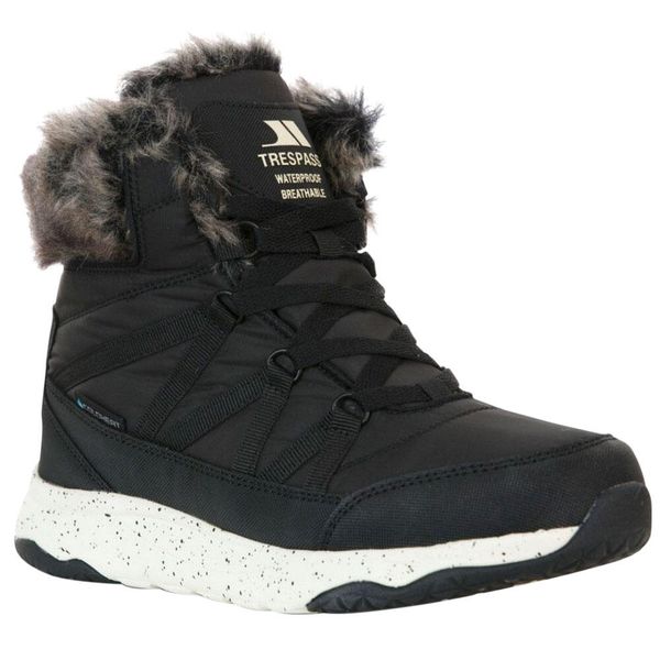 Buty Zimowe Damskie Kenna. Czarne trekkingi Trespass, z futra, trekkingowe. Za 589.99 zł.