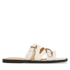 Klapki Guess. Białe klapki Guess, z aplikacjami, bez obcasa. Za 549.99 zł.