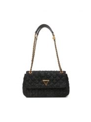 Guess Torebka Giully (TB) HWTB87 48210 Czarny. Czarne torebki klasyczne Guess, z aplikacjami, z materiału, bez dodatków. Za 399.99 zł.