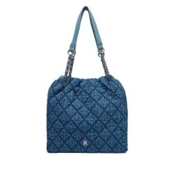 Torebka Tommy Hilfiger. Niebieskie torebki klasyczne TOMMY HILFIGER, bez wzorów, z denimu, bez dodatków. Za 749.99 zł.
