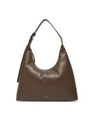 Calvin Klein Torebka Hardware Strap Hobo Shoulder Bag K60K613031 Brązowy. Brązowe torebki klasyczne Calvin Klein, bez wzorów, ze skóry, bez dodatków. Za 379.99 zł.
