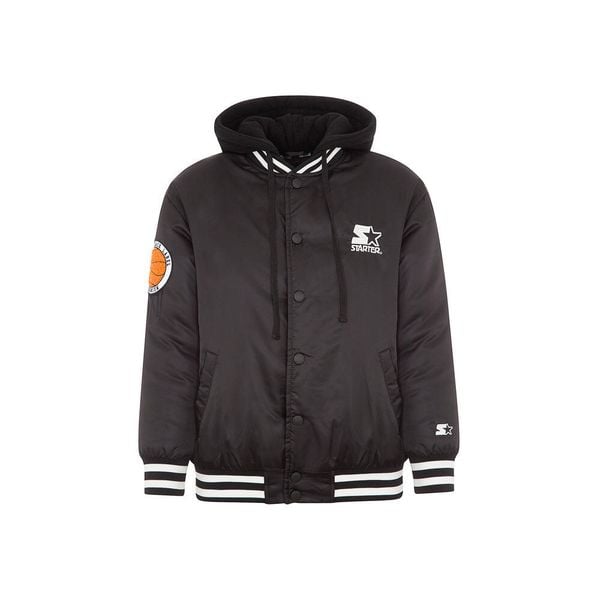 Kurtka unisex CZARNA. Czarne kurtki Starter, bez wzorów, z nylonu, bez kaptura. Za 820.35 zł.