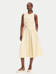 Elisabetta Franchi Sukienka koktajlowa ABT5252E2 DC7 Żółty Regular Fit. Żółte sukienki Elisabetta Franchi, bez wzorów, z bawełny, wizytowe, bez kołnierzyka, bez ramiączek. Za 1,519.00 zł.