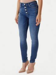 Guess Jeansy W5BA28 D0793 Niebieski Skinny Fit. Niebieskie jeansy Guess, z aplikacjami. Za 435.00 zł.