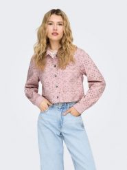 ONLY Kurtka koszulowa w kolorze jasnoróżowym rozmiar: L. Różowe kurtki Only, l, bez wzorów, z bawełny, bez kaptura. Za 130.99 zł.