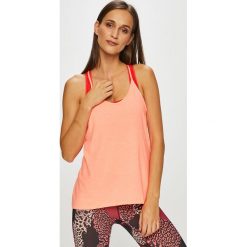 Under Armour - Top. Pomarańczowe topy Under Armour, s, bez wzorów, z bawełny, bez kołnierzyka, bez ramiączek. W wyprzedaży za 59.90 zł.