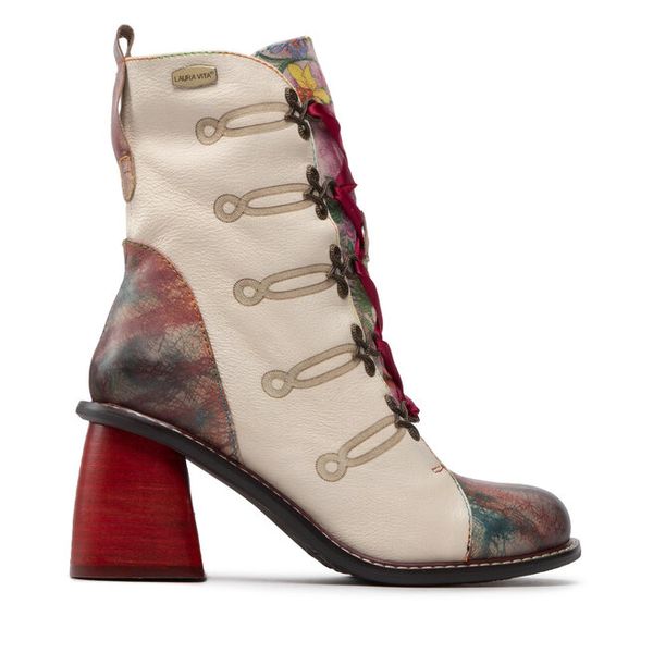 Trzewiki Laura Vita. Brązowe botki Laura Vita, bez wzorów, bez obcasa, na słupku, bez zapięcia. Za 429.99 zł.