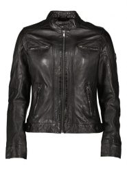 HIS Skórzana kurtka w kolorze czarnym rozmiar: 36. Czarne kurtki HIS, bez wzorów, ze skóry, bez kaptura. Za 478.99 zł.