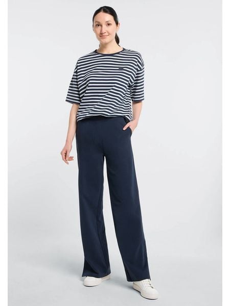 ELBSAND Koszulka "Kia" w kolorze granatowo-białym rozmiar: M. Białe bluzki ELBSAND, m, bez wzorów, z bawełny, bez kołnierzyka, bez ramiączek. Za 113.10 zł.