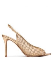 Aldo Sandały Skolas 14241525 Złoty. Żółte sandały Aldo, bez wzorów, z materiału, bez obcasa, na szpilce, bez zapięcia. Za 499.99 zł.