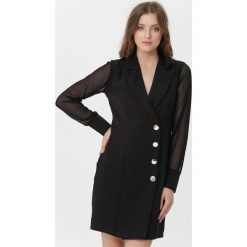 Czarna Sukienka Nixie. Czarne sukienki Born2be, l, bez wzorów, klasyczne, bez kołnierzyka, bez ramiączek, mini, kopertowe. Za 89.99 zł.