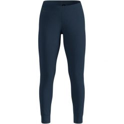 Legginsy termoaktywne damskie ODLO BL BOTTOM long MERINO 200. Niebieskie legginsy Odlo, s, bez wzorów, ze skóry. Za 459.99 zł.