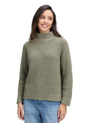 CARTOON Sweter w kolorze khaki rozmiar: 38. Brązowe swetry Cartoon, bez wzorów, ze splotem, bez ramiączek. Za 129.95 zł.