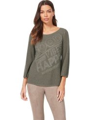 Heine Sweter w kolorze khaki rozmiar: 44. Brązowe swetry Heine, bez wzorów, bez ramiączek. Za 66.00 zł.
