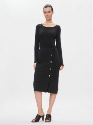 Lauren Ralph Lauren Sukienka dzianinowa 250889290004 Czarny Slim Fit. Czarne sukienki Lauren Ralph Lauren, bez wzorów, z bawełny, bez kołnierzyka, bez ramiączek. Za 469.99 zł.