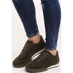 Ciemnozielone Buty Sportowe War is Won. Obuwie sportowe Born2be, bez zapięcia. Za 49.99 zł.
