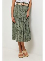 Lin Passion Lniana spódnica w kolorze khaki rozmiar: 40/42. Brązowe spódnice Lin Passion, na co dzień, bez wzorów, z koronki, klasyczne, midi, proste. Za 167.45 zł.