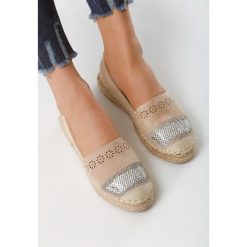 Beżowe Espadryle Siblinghood. Brązowe espadryle Born2be, z aplikacjami, bez obcasa, na płaskiej podeszwie, bez zapięcia. Za 69.99 zł.