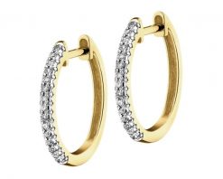 Kolczyki z żółtego złota z diamentami - koła - 0,08 ct - próba 585. Żółte kolczyki Apart, z diamentem, złote. Za 2,359.00 zł.