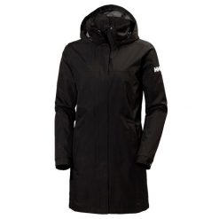 Długi płaszcz damski Helly Hansen Aden. Czarne płaszcze Helly Hansen, bez wzorów, bez kaptura. Za 549.00 zł.