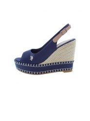 U.S. Polo Assn. Sandały w kolorze granatowo-beżowym na koturnie rozmiar: 40. Brązowe sandały U.S. Polo Assn., bez wzorów, z otwartym noskiem, bez obcasa, na koturnie, bez zapięcia. Za 217.99 zł.