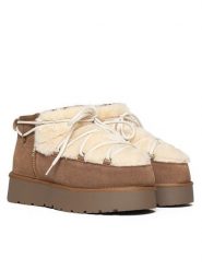 Gooce Skórzane botki "Willem" w kolorze jasnobrązowym rozmiar: 37. Brązowe botki Gooce, bez wzorów, z wełny, bez obcasa, na platformie, bez zapięcia. Za 217.99 zł.