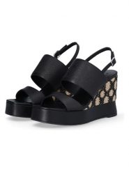 Liu Jo Skórzane sandały w kolorze czarnym rozmiar: 38. Czarne sandały Liu Jo, bez wzorów, z otwartym noskiem, bez obcasa, na koturnie, bez zapięcia. Za 271.67 zł.