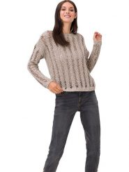 Heine Sweter w kolorze jasnobrązowym rozmiar: 42. Brązowe swetry Heine, bez wzorów, ze splotem, bez ramiączek. Za 52.95 zł.