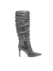 MICHAEL Michael Kors Kozaki Dawn Heeled Boot 40F5DWHB7S Srebrny. Szare kozaki MICHAEL Michael Kors, z materiału, bez obcasa, na szpilce, bez zapięcia. Za 1,689.00 zł.