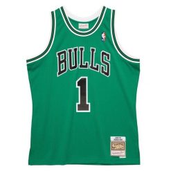 Koszulka NBA Chicago Bulls Derrick Rose Swingman. Zielone bluzki Mitchell & Ness, bez wzorów, sportowe, bez kołnierzyka, bez ramiączek. W wyprzedaży za 421.50 zł.