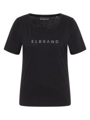 ELBSAND Koszulka "Loralie" w kolorze czarnym rozmiar: S. Czarne bluzki ELBSAND, s, bez wzorów, bez kołnierzyka, bez ramiączek. Za 80.95 zł.