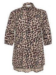 Kaffe Bluzka w kolorze beżowo-czarnym rozmiar: 52. Brązowe bluzki Kaffe, s, bez wzorów, z wiskozy, klasyczne, bez kołnierzyka, bez ramiączek. Za 199.95 zł.