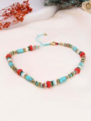 Charlize Pozłacany naszyjnik z turkusami i agatami - dł. 45 cm rozmiar: onesize. Czerwone naszyjniki Charlize, z agatem, pozłacane. Za 109.26 zł.