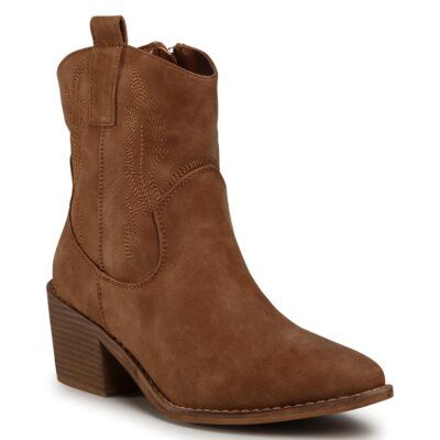 Jenny Fairy WS19352-02 Camel. Brązowe botki Jenny Fairy, bez wzorów, z materiału, bez obcasa, bez zapięcia. Za 129.99 zł.