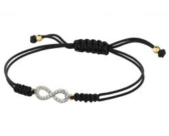 Bransoletka z elementami żółtego złota z diamentami - nieskończoność - 0,08 ct - próba 375. Żółte bransoletki Apart, z diamentem, złote. Za 999.00 zł.