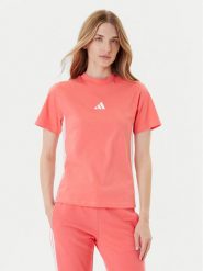 Adidas T-Shirt Essentials 3-Stripes KE4377 Koralowy Regular Fit. Pomarańczowe t-shirty Adidas, m, bez wzorów, z bawełny, bez kołnierzyka, bez ramiączek. Za 119.99 zł.